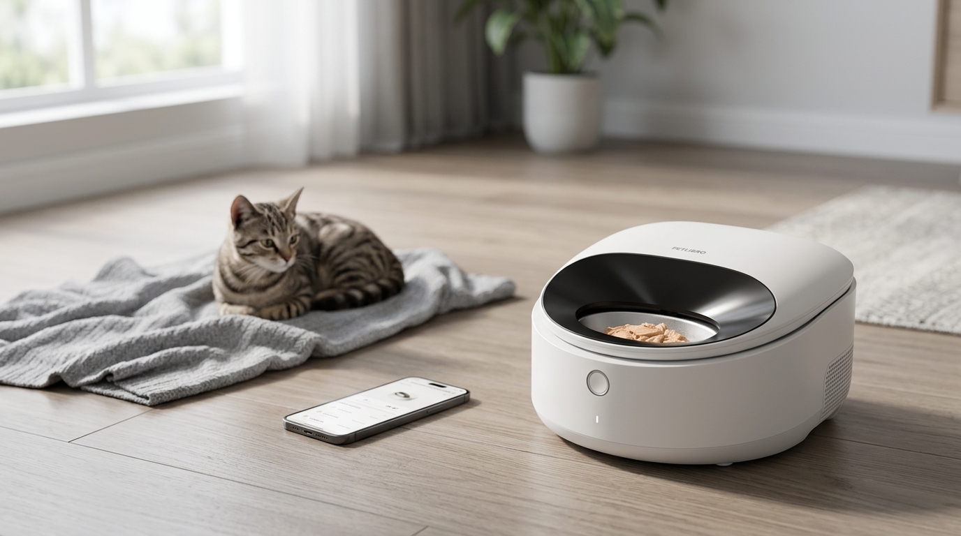 PETLIBRO Polar refrigerated automatic wet food cat feeder — original hero illustration