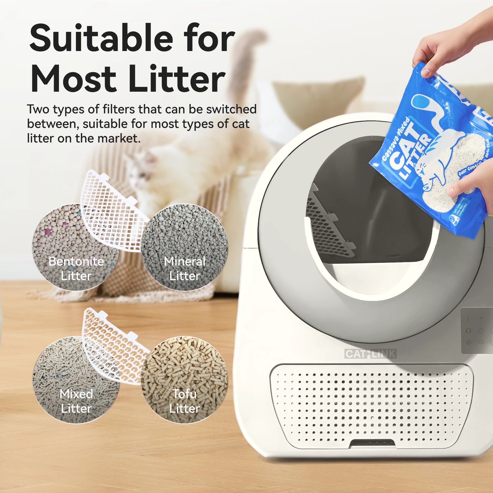 CATLINK Luxury Pro-X 65L extra-large self-cleaning litter box for multiple cats