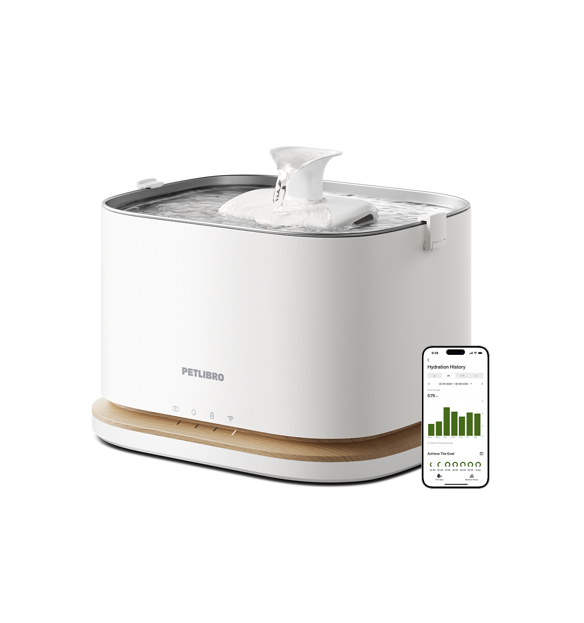 PETLIBRO Dockstream smart cat water fountain with stainless steel tray, official product photo