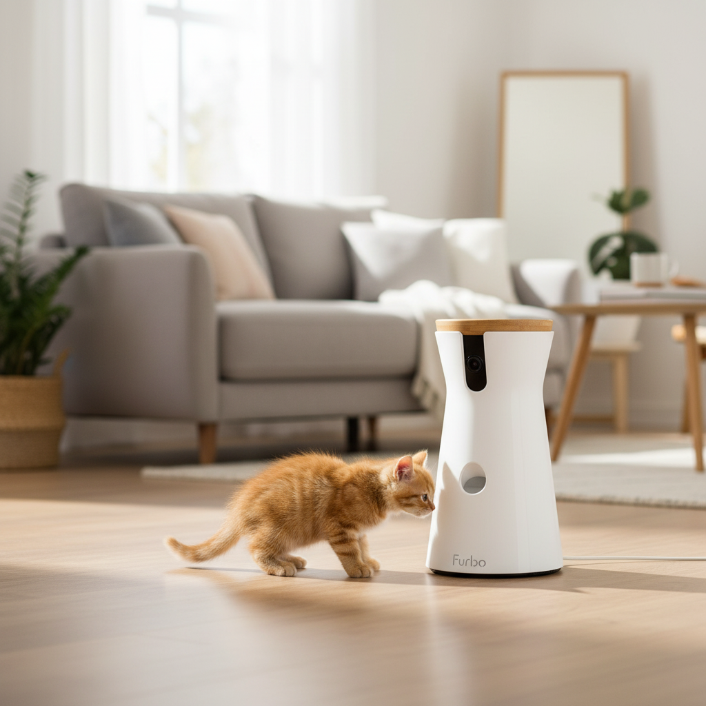 Furbo 360 Dog Camera treat-tossing pet camera — original hero illustration