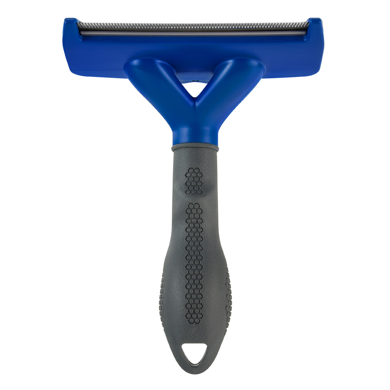 FURminator Large Dog Undercoat deShedding Tool for long hair, front view (manufacturer photo)