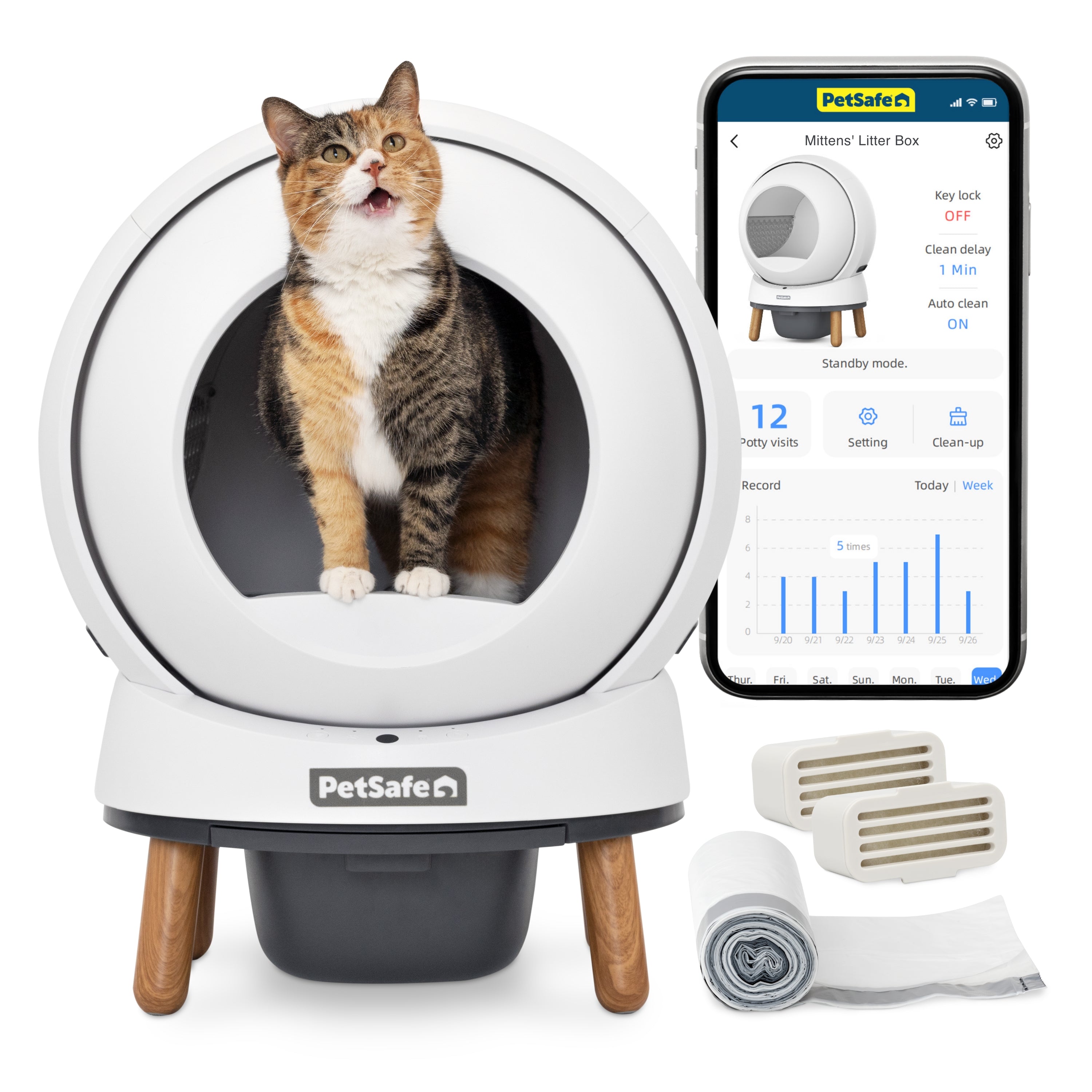 PetSafe ScoopFree SmartSpin self-cleaning litter box with a low 12-inch entry