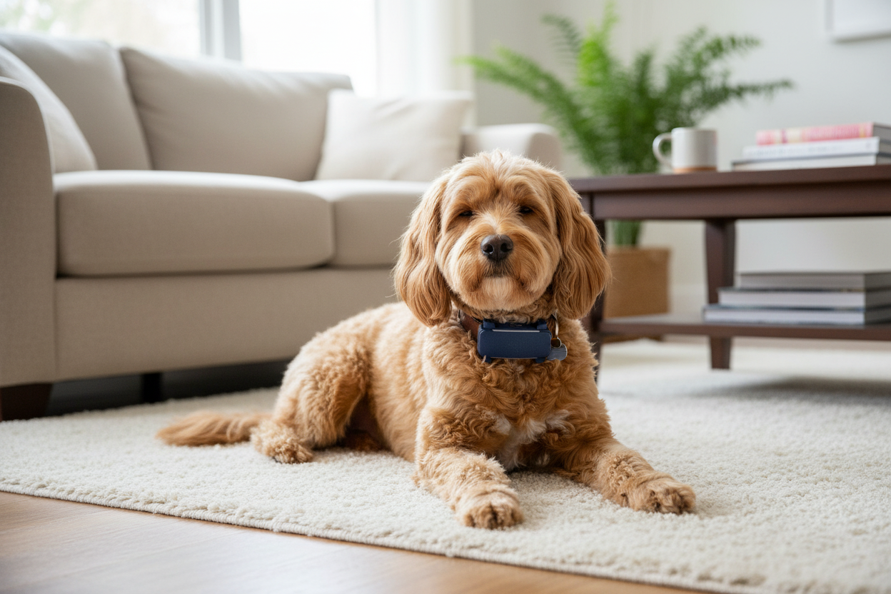 Tractive GPS LTE dog tracker — original hero illustration