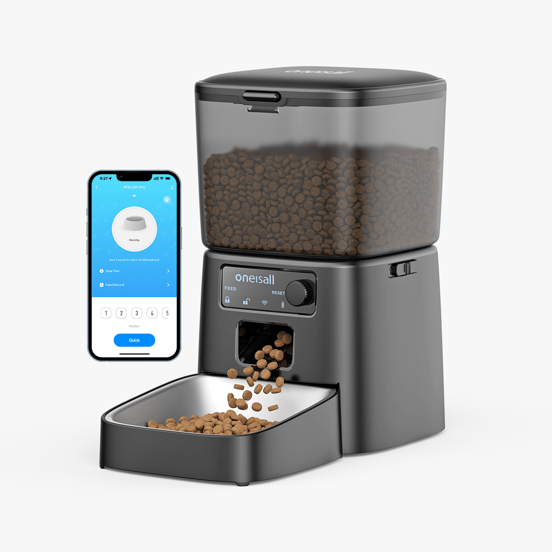 oneisall 2.4 GHz Wi-Fi Automatic Cat Feeder, 3.5L/15 Cups